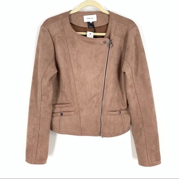 Current/Elliott The Crop Infantry Jacket Pink Faux Suede Size 2 NWT - Picture 1 of 8